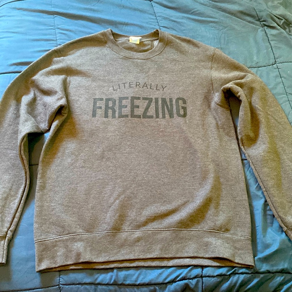 “Literally Freezing” Crew Neck Sweatshirt. Never Worn.